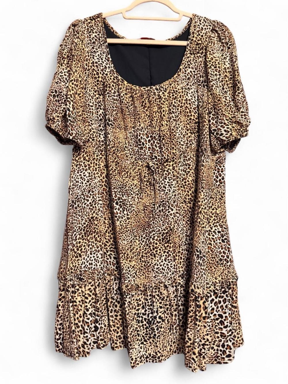 Lisa Says Gah Leila Leopard Print Mini Dress - Large EUC